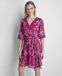 Dkny Women's Surplice V-Neck Balloon-Sleeve Dress