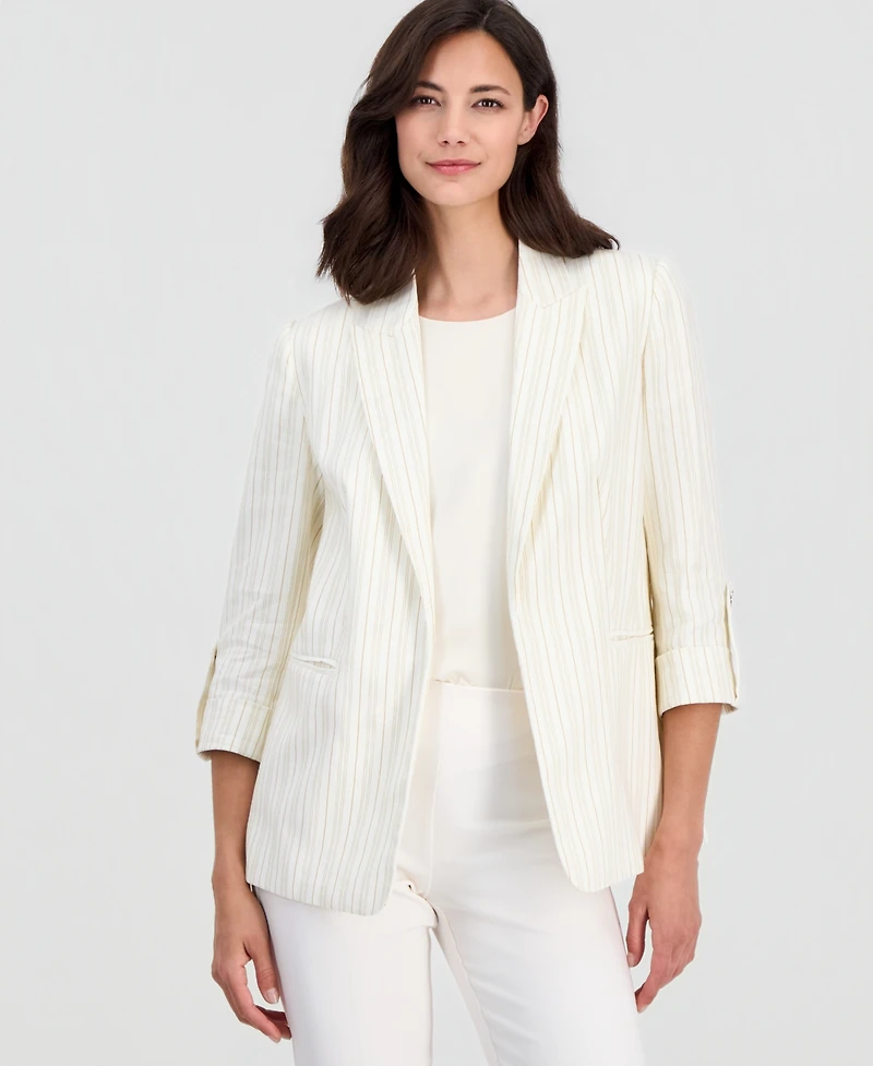 T Tahari Women's Peak-Lapel Long-Sleeve Blazer