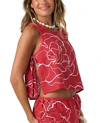 O'Neill Women's Athena Sleeveless Crewneck Floral Top