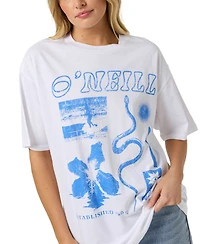 O'Neill Women's Tropic Meltdown Oversized Crewneck Cotton T-Shirt