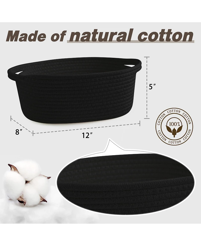 Gnuadz Woven Basket Gift Storage Rope Handles