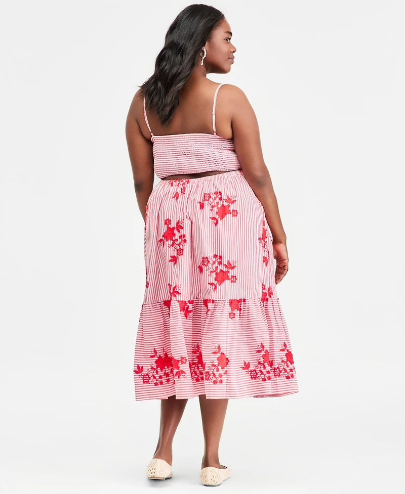 On 34th Trendy Plus Embroidered Midi Dress, Macy's Exclusive