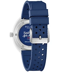 Bulova Men's Limited Edition Performance Snorkel "Sail the 4th" Blue Hnbr Rubber Watch, 41mm