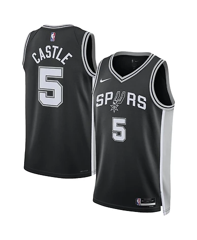 Nike Men's and Women's Stephon Castle Black San Antonio Spurs Swingman Icon Edition Jersey