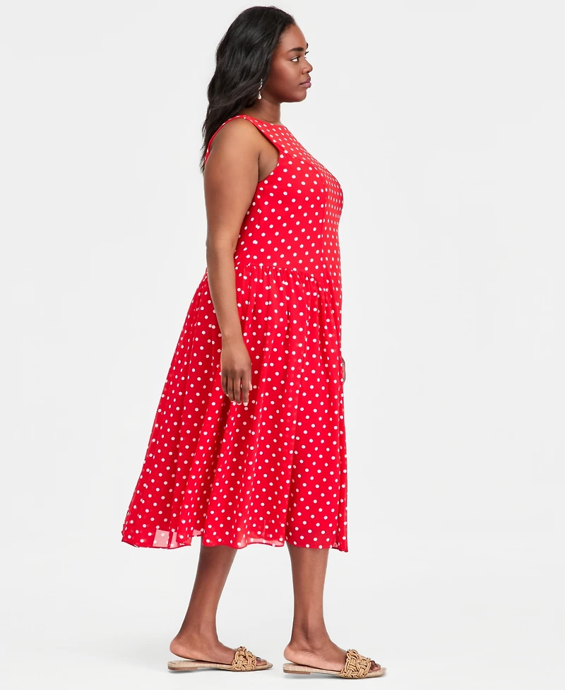 On 34th Trendy Plus Size Drop-Waist Midi Dress, Macy's Exclusive