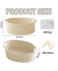 Gnuadz Woven Rope Storage Basket with Handles