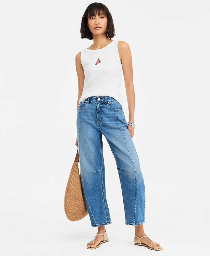 On 34th Women's Embroidered Chili Pepper Ribbed Tank, Macy's Exclusive