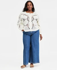 On 34th Trendy Plus Pointelle-Knit Cardigan, Macy's Exclusive