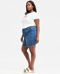 On 34th Trendy Plus Denim Utility Shorts, Macy's Exclusive
