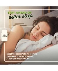 Swanson Triple Strength Melatonin Natural Sleep Support for Disrupted Sleep Cycles (60 Capsules, 10mg Each)