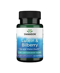 Swanson Standardized Lutein and Bilberry, Eye Sight and Eye Health, Reduces Eye Fatigue and Strain, Natural Supplement Formula, 120 Softgels
