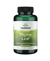 Swanson Thyme Leaf, Herbal Supplement, Respiratory System Health and Digestive System Health, Natural Formula Aiding Support, 500 mg, 120 Capsules