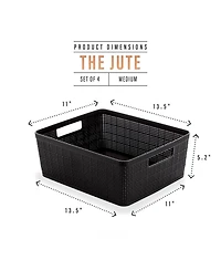 Gnuadz Woven Plastic Basket Home Storage Organization Jute Design Gift