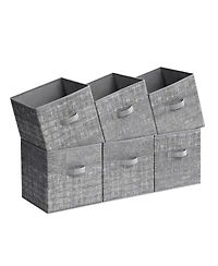 Gnuadz 6Pieces Storage Cubes Fabric Bins Closet Organizers Foldable