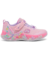 Skechers Little Girls' S-Lights: Butterfly Bliss Light-Up Fastening Strap Casual Sneakers from Finish Line