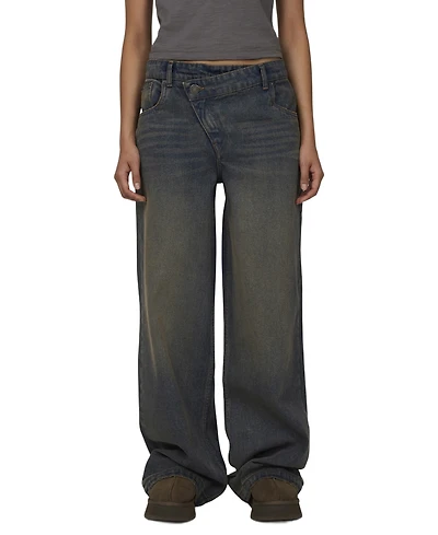 Good For Nothing Women's Baggy Vintage Wash Denim Jeans