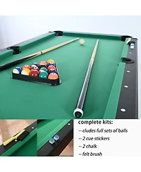 Rainsken 63.8" Foldable Billiards Table, All-in-One Indoor Pool Table Set with Balls, Cues, Chalk, Brush and Triangle Rack for Game Rooms