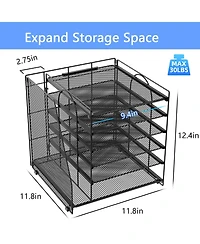 Gnuadz 6-Tier Paper Organizer Magazine Holder Desk File Storage