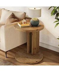 Tribesigns Farmhouse End Table for Living Room, Bedroom, Easy Assembly