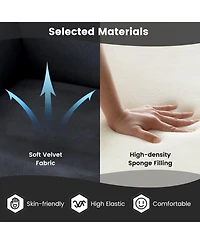 Gouun Upholstered Guest Armchair with Rubber Wood Legs and Padded Armrests