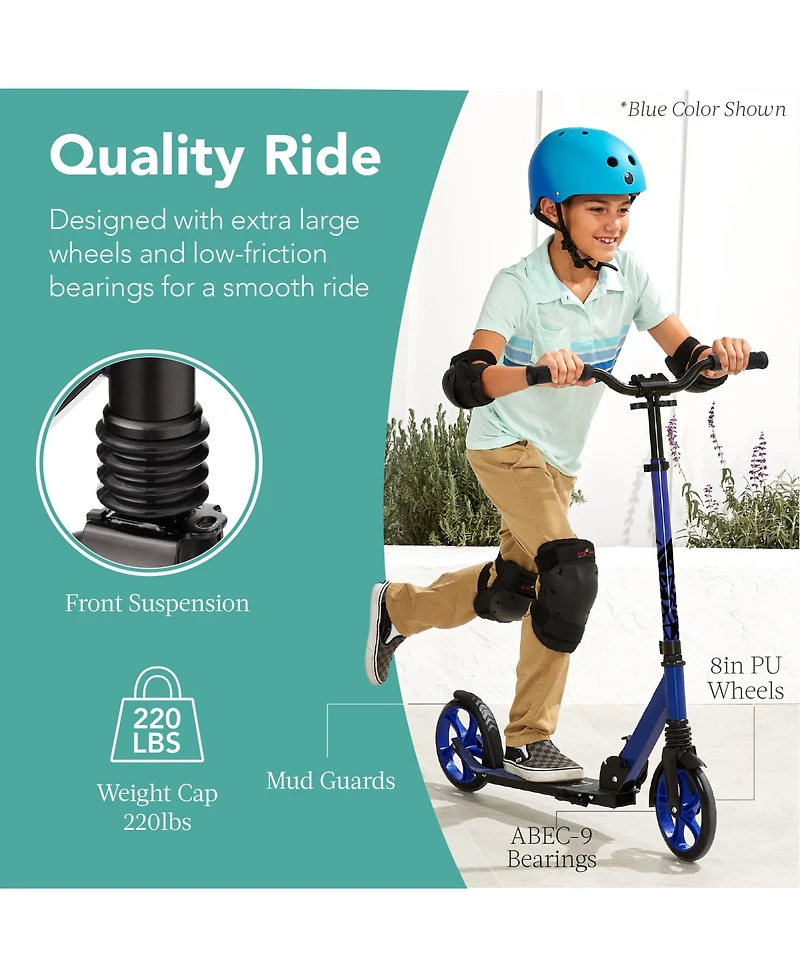 Best Choice Products Kids Height Adjustable Kick Scooter w/ Carrying Strap, Non-Slip Deck, Kickstand