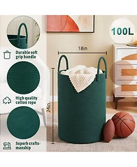 Gnuadz Woven Cotton Rope Hamper for Clothes Storage