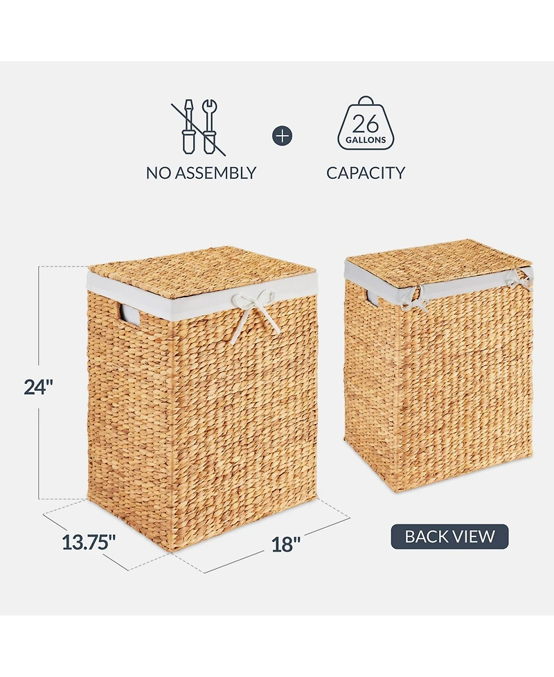 Best Choice Products Laundry Hamper w/ Lid, Handwoven Laundry Basket, w/ Removable Liner and Built-in Handles