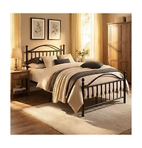 gaomon Metal Platform Bed Frame with Graphic Headboard Under Bed Storage