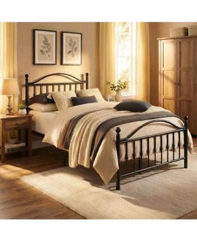 gaomon Metal Platform Bed Frame with Graphic Headboard Under Bed Storage