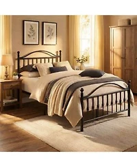 gaomon Metal Platform Bed Frame with Graphic Headboard Under Bed Storage