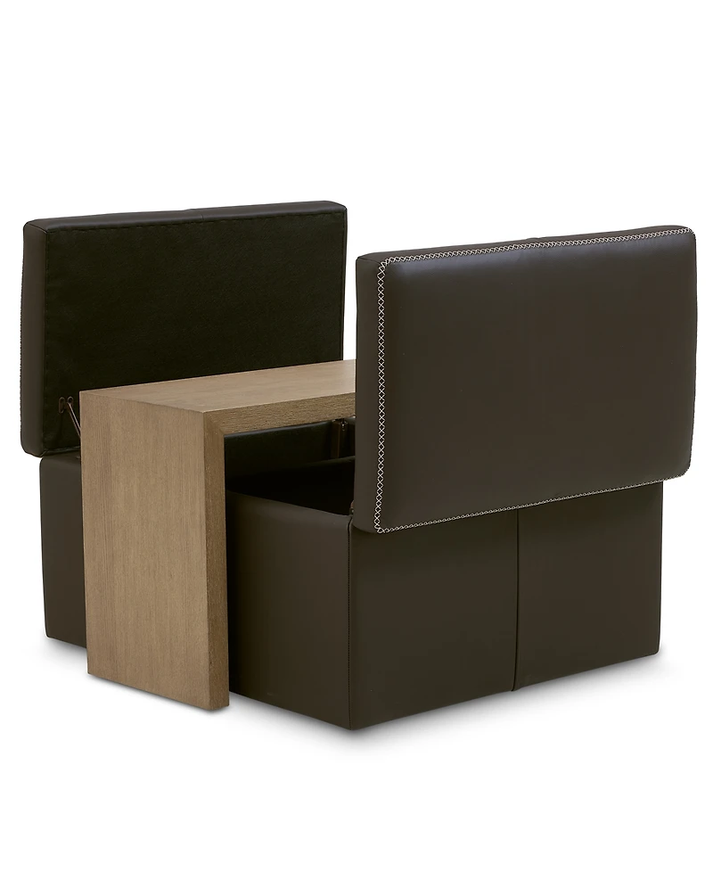 Holtman 35" Leather Square Storage Ottoman