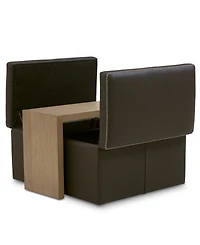 Holtman 35" Leather Square Storage Ottoman