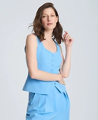 Kenneth Cole Women's Bustier Collarless Vest