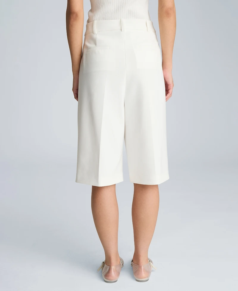 Kenneth Cole Women's High-Rise Side Snap Shorts