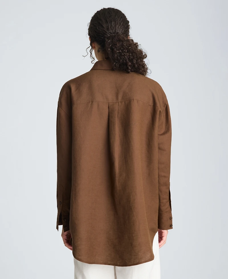 Kenneth Cole Women's Drop Shoulder Boyfriend Shirt