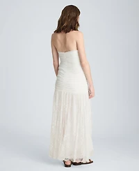 Kenneth Cole Women's Strapless Mesh Maxi Dress