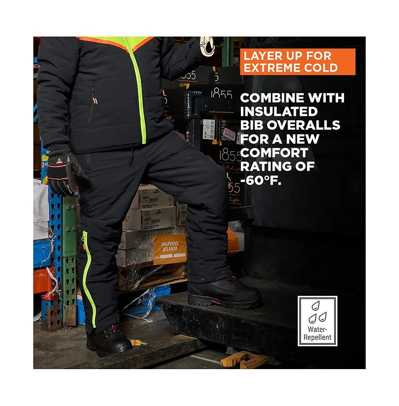 RefrigiWear Men's FrostFlex Insulated Quilted Pants - -20°F Cold Protection, Flexible and Water-Repellent Workwear