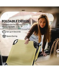 Outsunny Portable Outdoor Sun Lounger, Lightweight Folding Chaise Lounge Chair w/ 5-Position Adjustable Backrest for Beach, Poolside and Patio