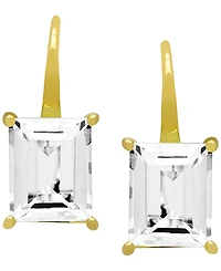 Macy's Lab Grown Ruby (8.6 ct. t.w.) Drop Earrings in 14k Gold-Plated Silver (Also Available in White & Blue Sapphire)