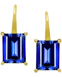 Macy's Lab Grown Ruby (8.6 ct. t.w.) Drop Earrings 14k Gold-Plated Silver (Also Available White & Blue Sapphire)