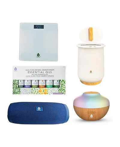 Pursonic FlameGlow Aromatherapy Diffuser with 360degree(s) Hi Res Wireless Speaker and 6 Pack Essential Oils