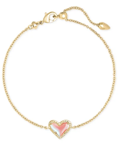 Kendra Scott 14k Gold-Plated Red Illusion Heart Adjustable Link Bracelet
