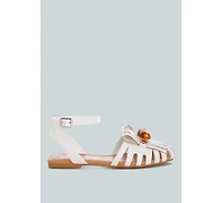 London Rag Women's Saguara Cut Work Bead Embellished Flats