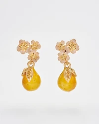 Fable England Golden Pear Drop Gold Earrings