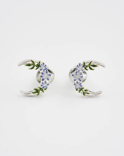 Fable England Nightshade Moon Silver Stud Earrings