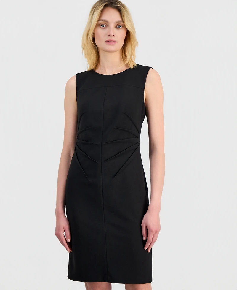 Anne Klein Women's Round-Neck Scuba Crepe Sheath Dress