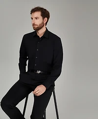 Alfani Men's Spread Collar Performance Solid Dress Shirt, Macy's Exclusive