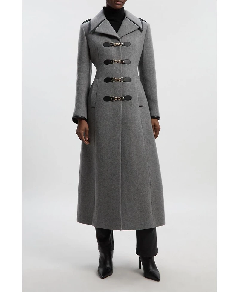 Karen Millen Women's Military Tailored Midi Coat