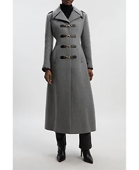 Karen Millen Women's Military Tailored Midi Coat