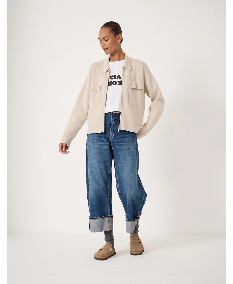 Hush Women's Knitted Zip Front Jacket